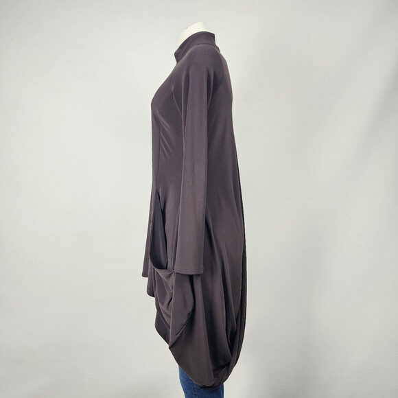 Simpli Brown Zip Up Long Jacket Size 6 - Picture 4 of 8